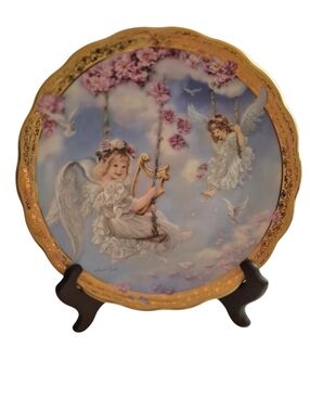 Angel Decor Plate 1997 2nd Issue In Series Sweetly Swinging Limited Edition